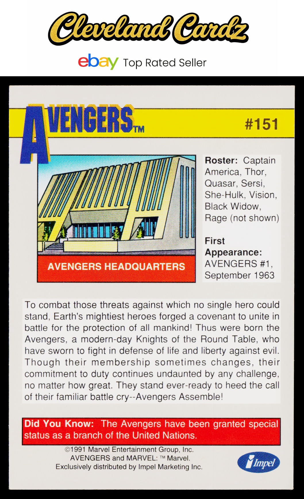 1991 Impel Marvel Universe II #151 The Avengers