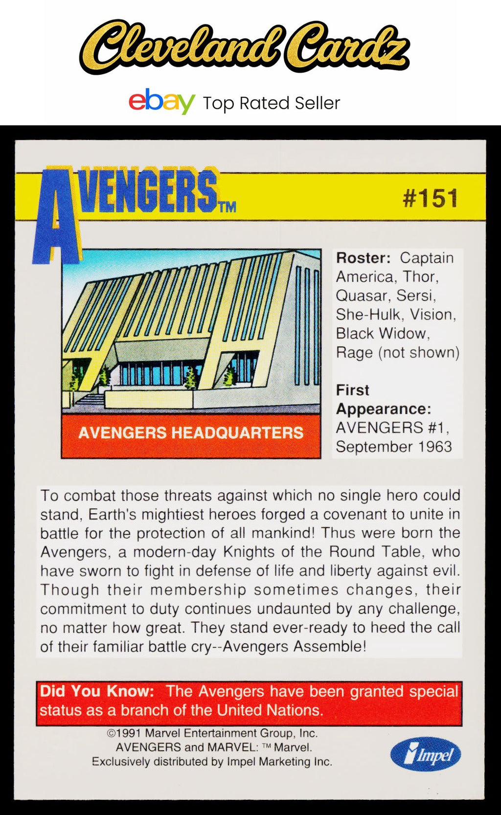 1991 Impel Marvel Universe II #151 The Avengers