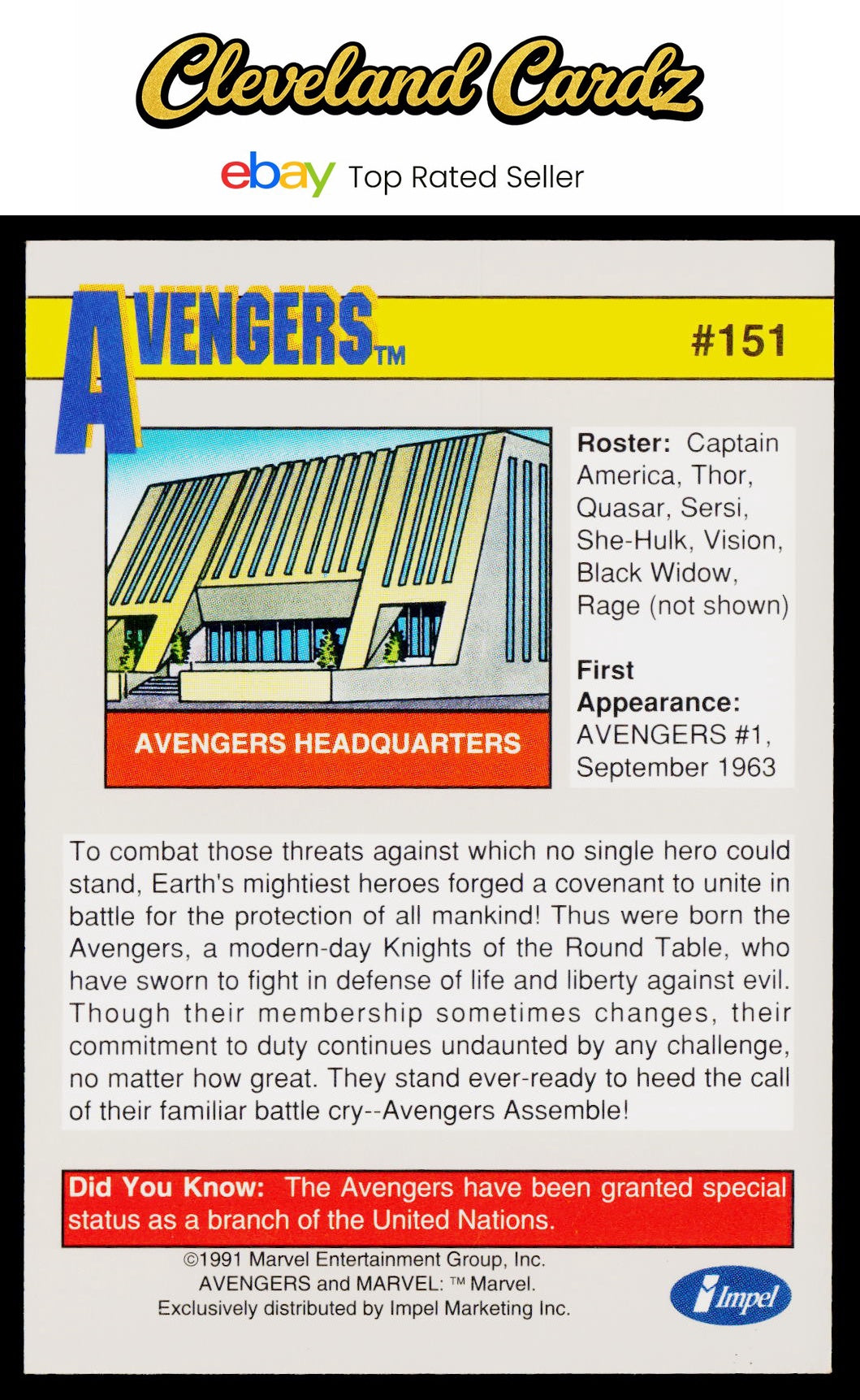 1991 Impel Marvel Universe II #151 The Avengers