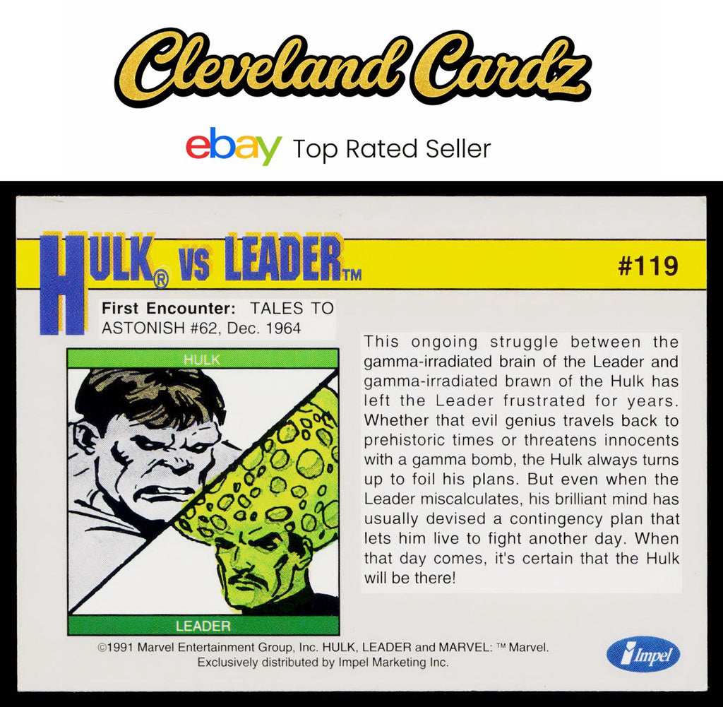 1991 Impel Marvel Universe II #119 Hulk vs. Leader