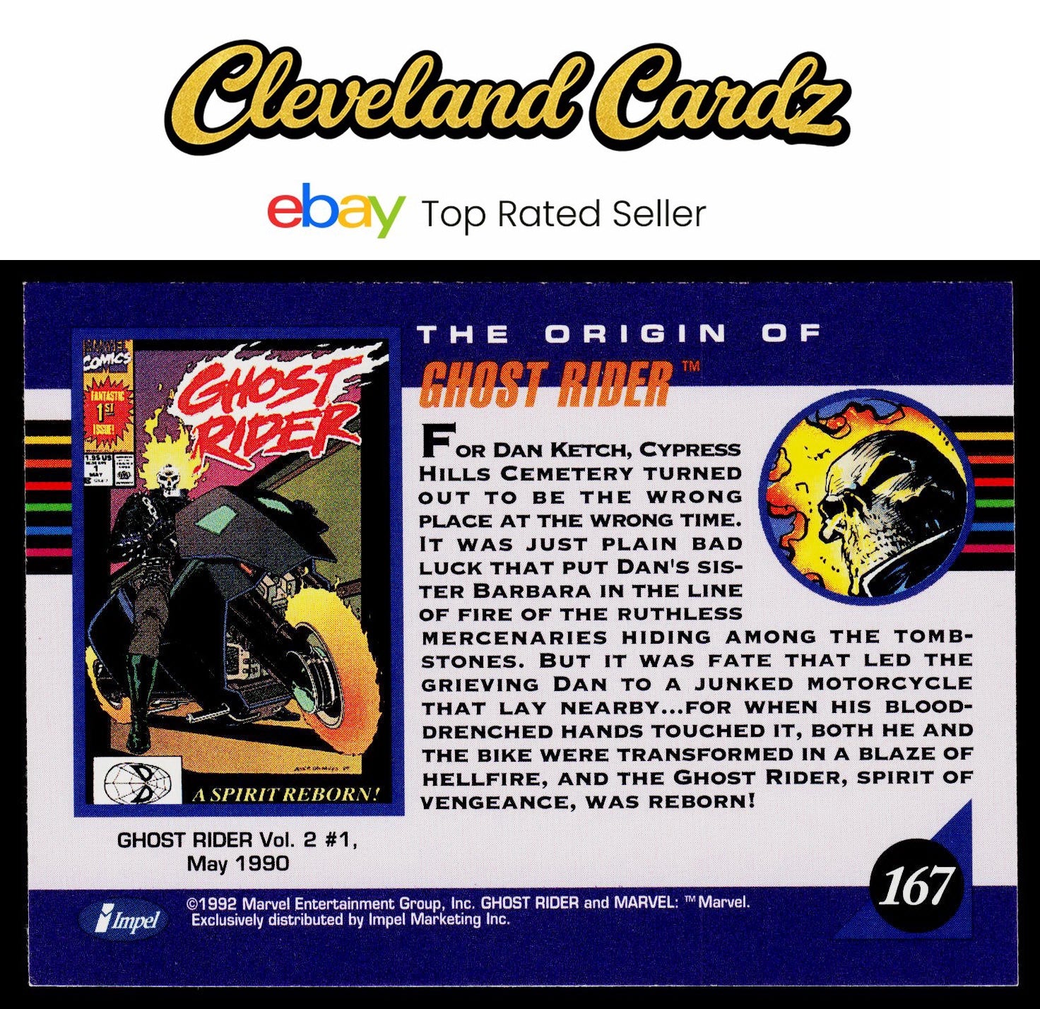 1992 Impel Marvel Universe #167 Ghost Rider