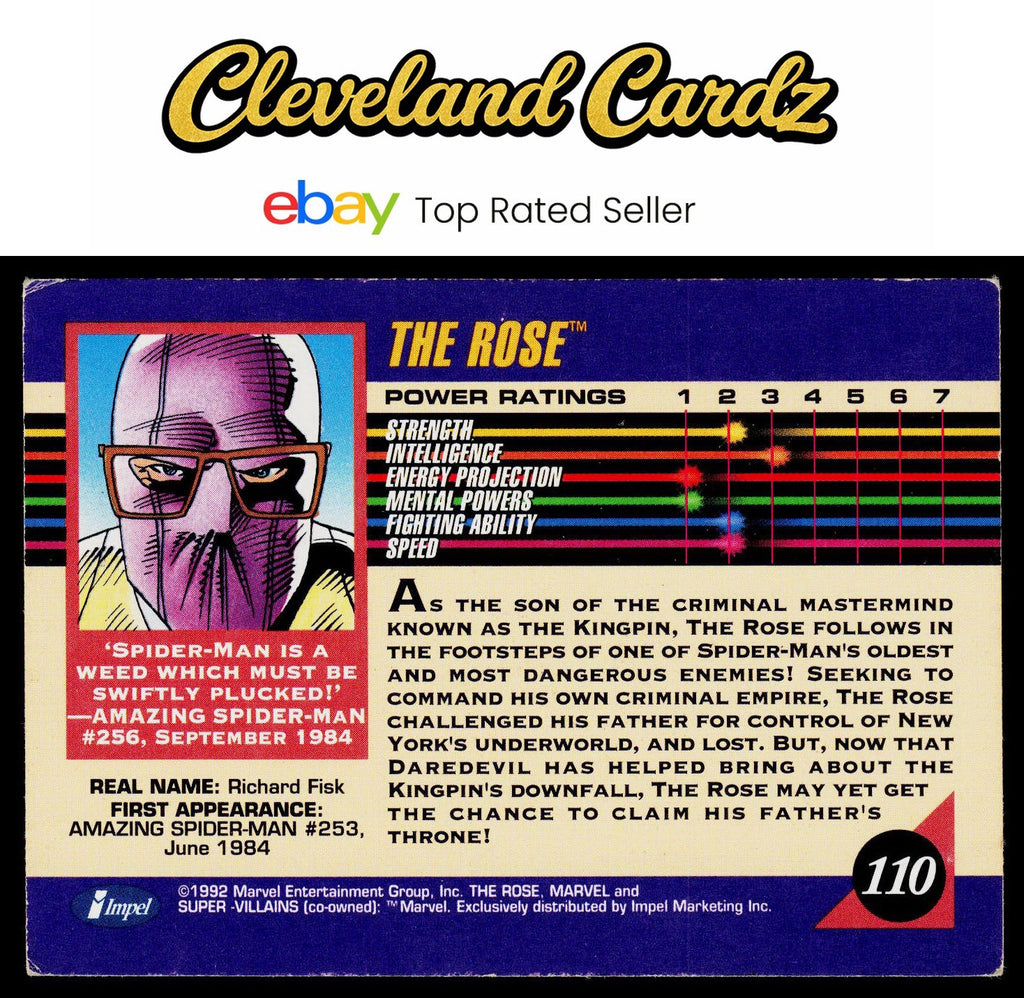 1992 Impel Marvel Universe #110 The Rose