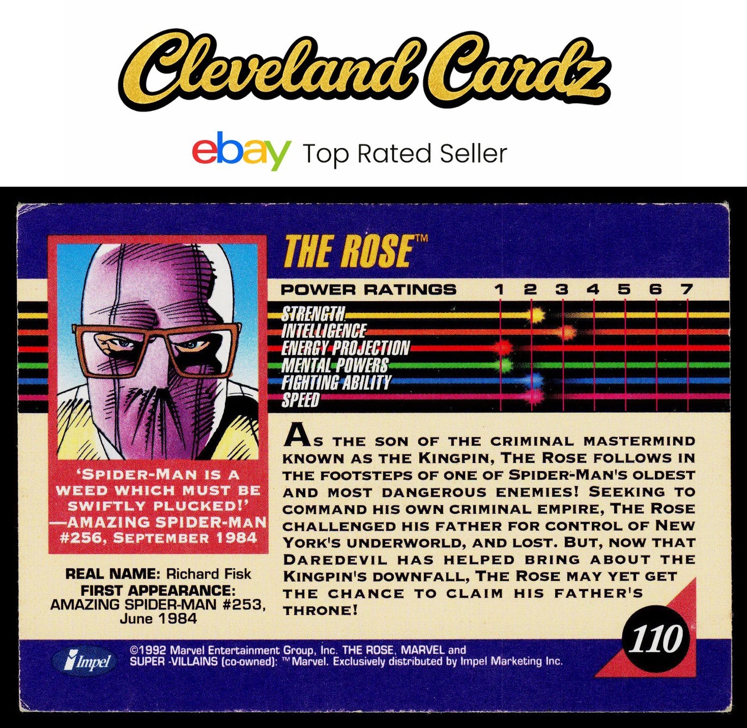 1992 Impel Marvel Universe #110 The Rose