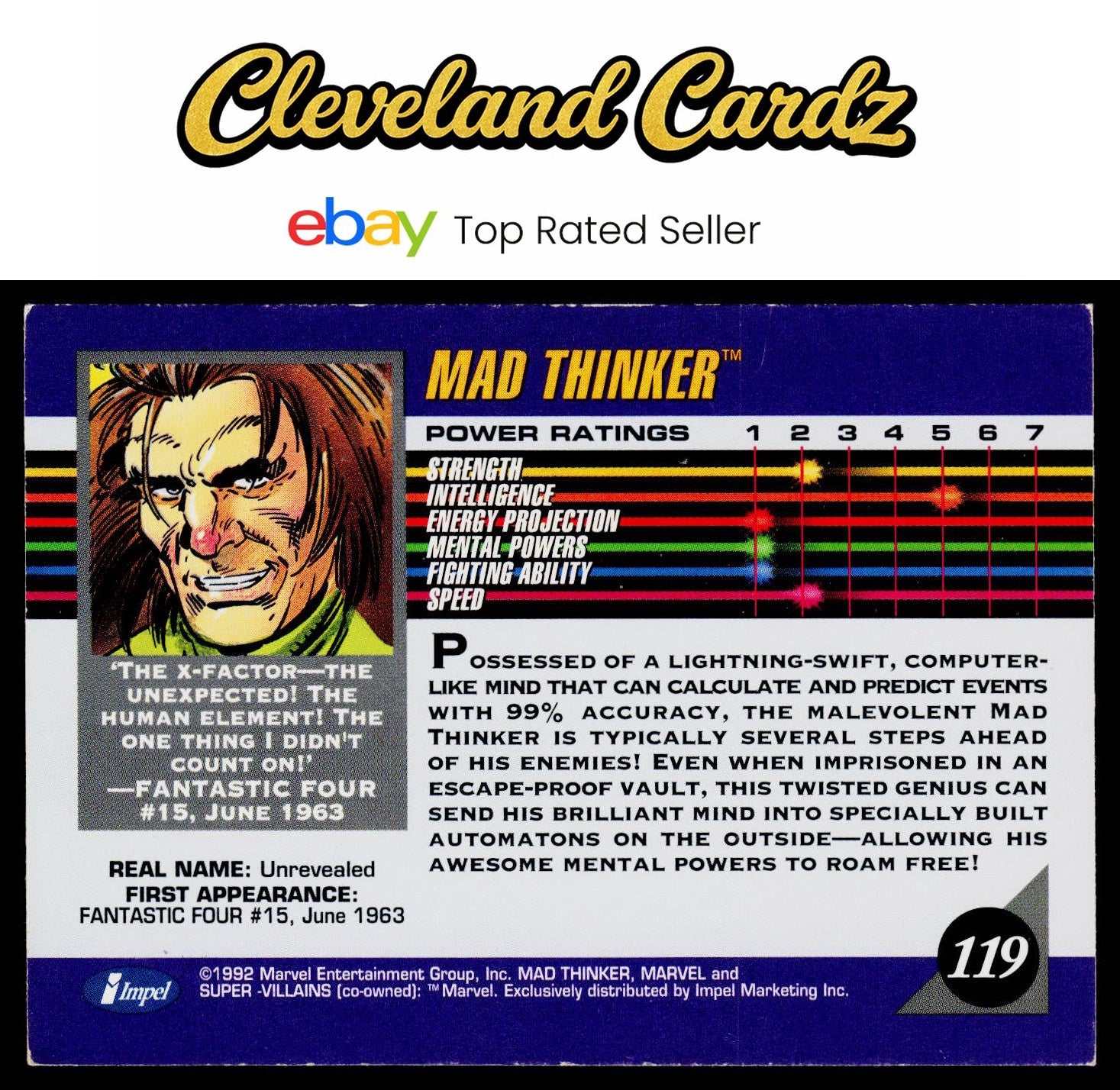 1992 Impel Marvel Universe #119 Mad Thinker