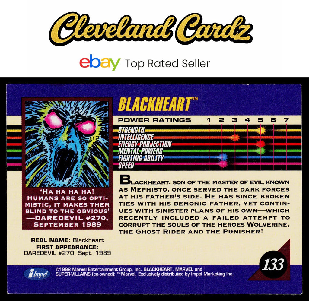 1992 Impel Marvel Universe #133 Blackheart