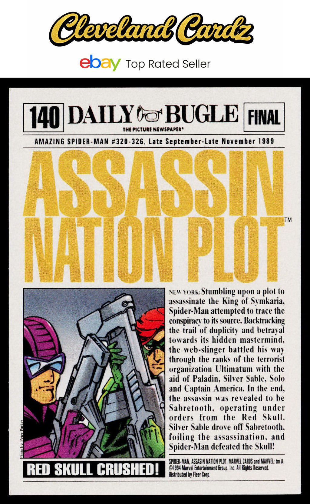 1994 Fleer The Amazing Spider-Man #140 Assassin Nation Plot
