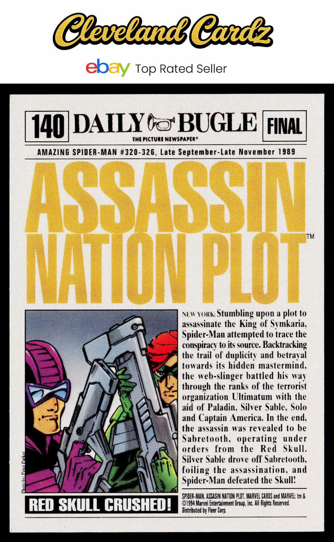 1994 Fleer The Amazing Spider-Man #140 Assassin Nation Plot