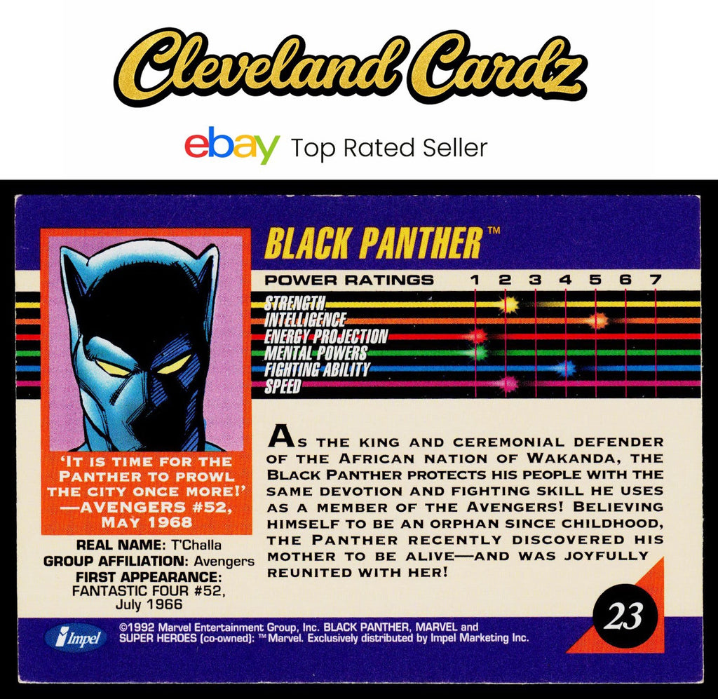 1992 Impel Marvel Universe #23 Black Panther