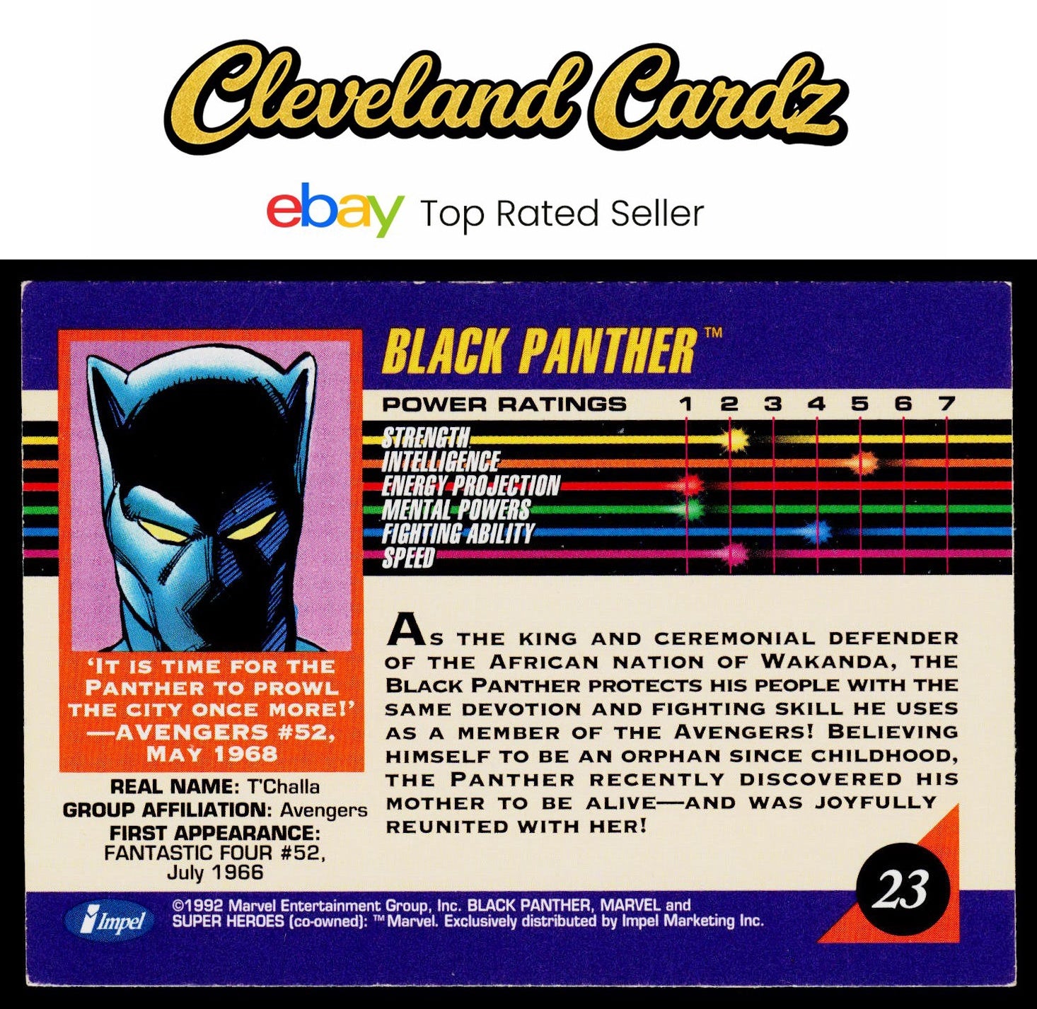 1992 Impel Marvel Universe #23 Black Panther