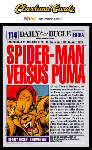 1994 Fleer The Amazing Spider-Man #114 Spider-Man vs. Puma