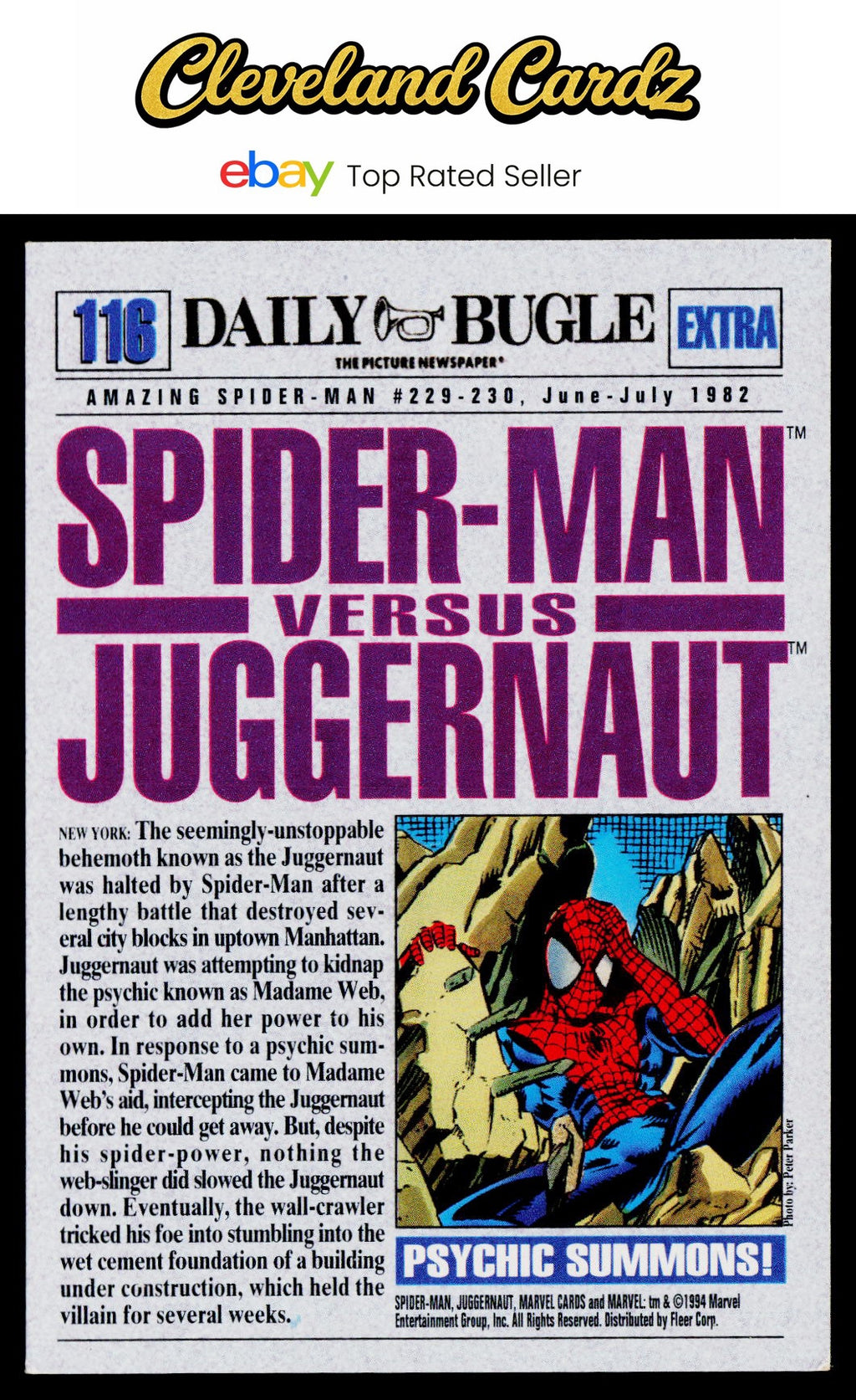 1994 Fleer The Amazing Spider-Man #116 Spider-Man vs. Juggernaut