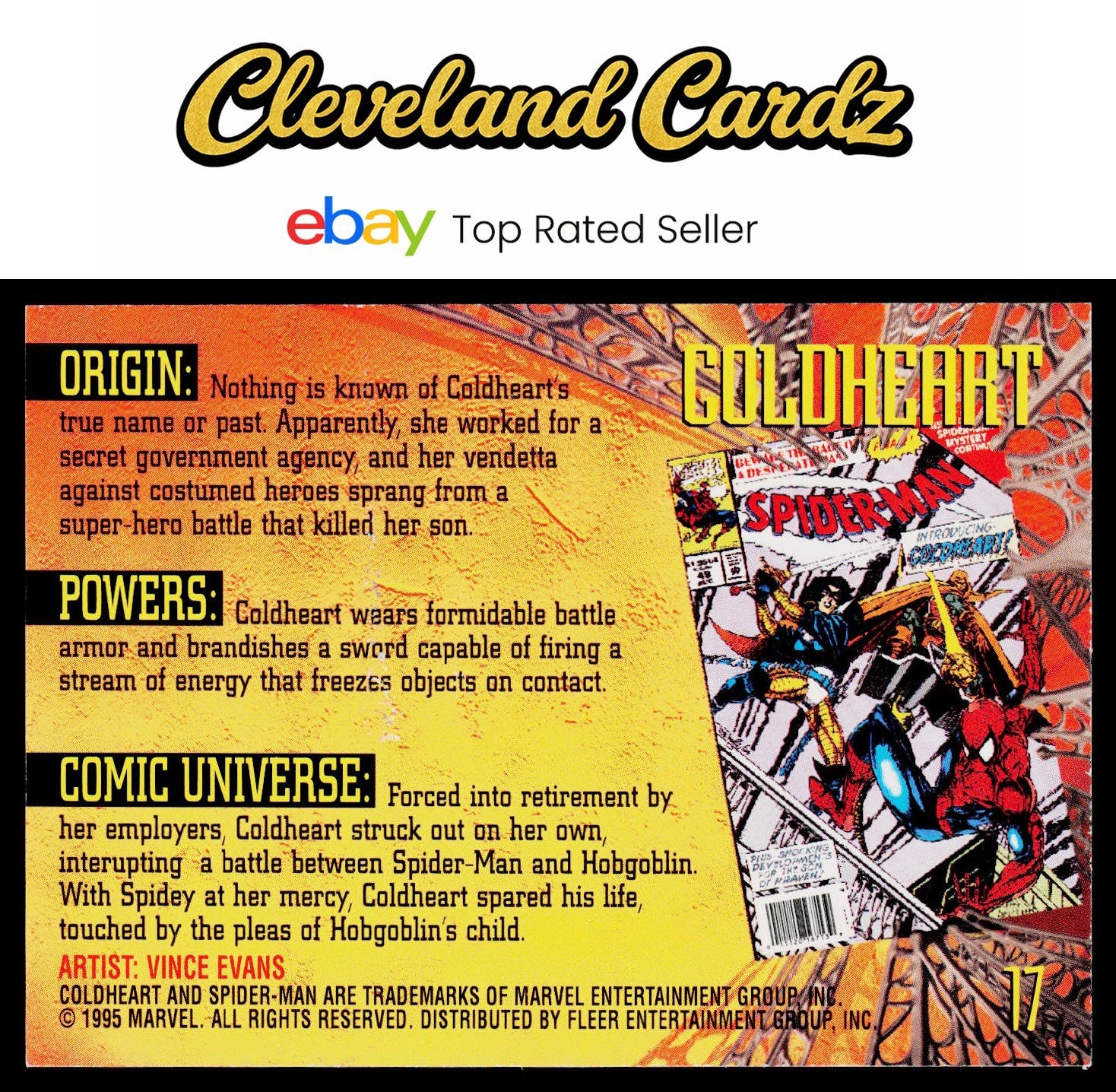 1995 Fleer Ultra Spider-Man #17 Coldheart