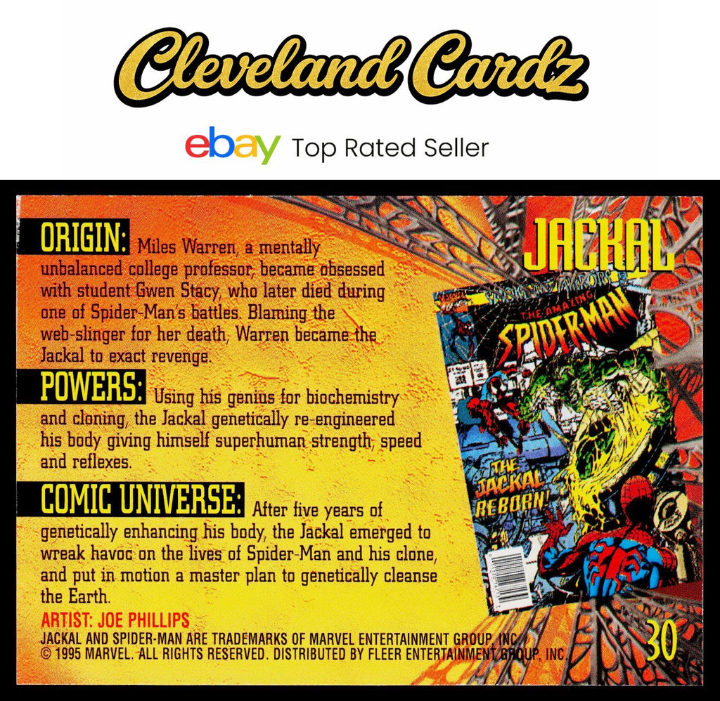 1995 Fleer Ultra Spider-Man #30 Jackal Gold-Foil-Signature-Series