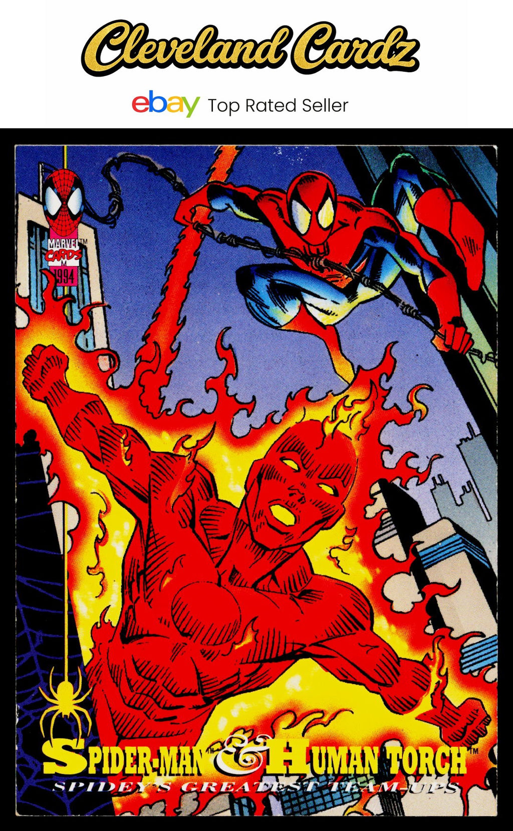 1994 Fleer The Amazing Spider-Man #93 Spider-Man &amp; Human Torch