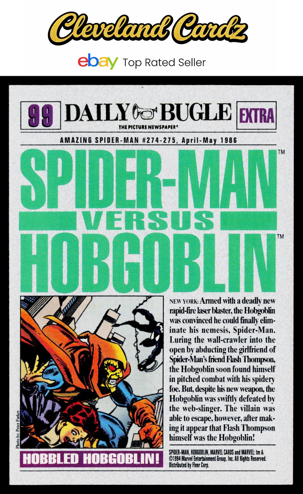 1994 Fleer The Amazing Spider-Man #99 Spider-Man vs. Hobgoblin