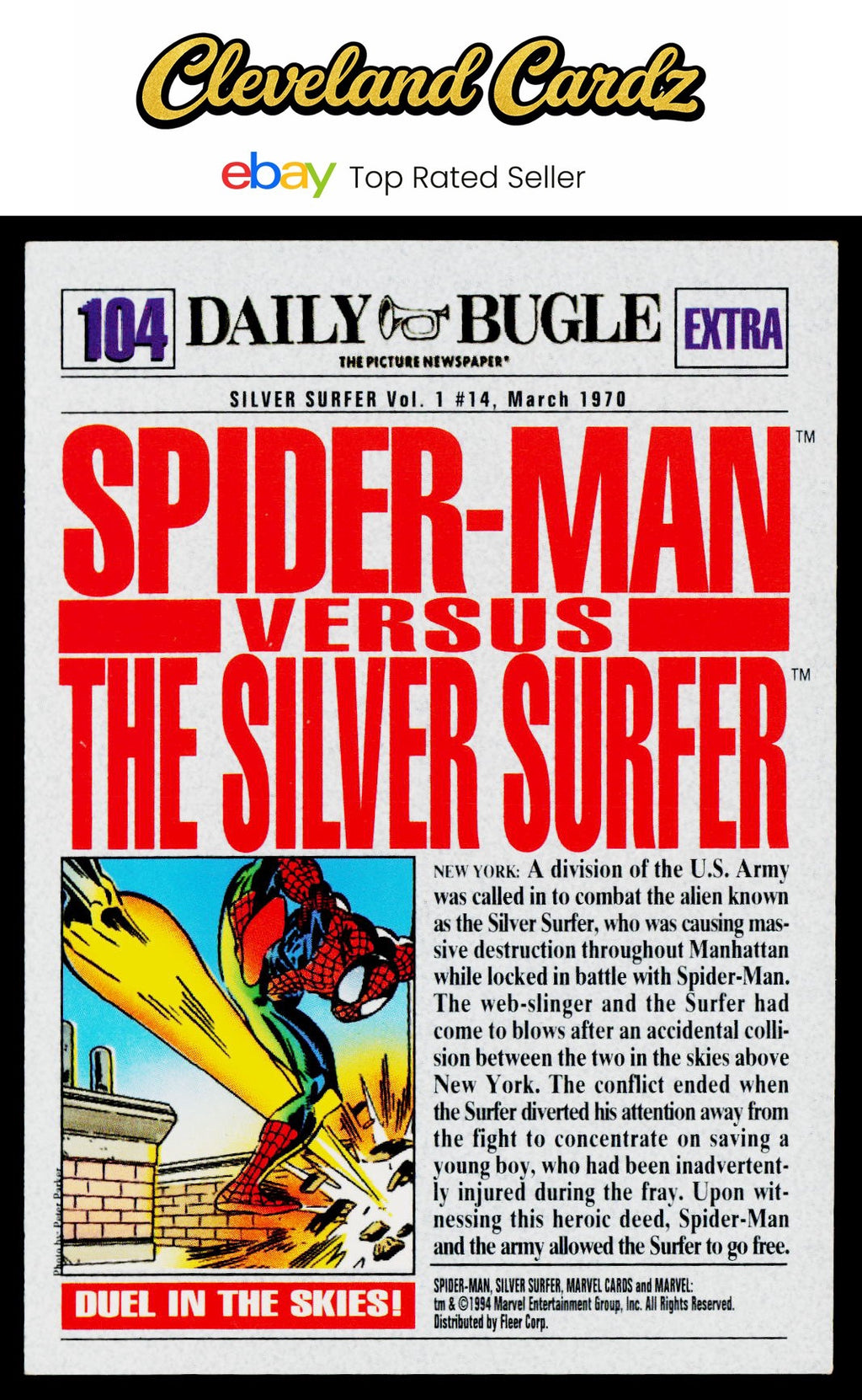 1994 Fleer The Amazing Spider-Man #104 Spider-Man vs. Silver Surfer