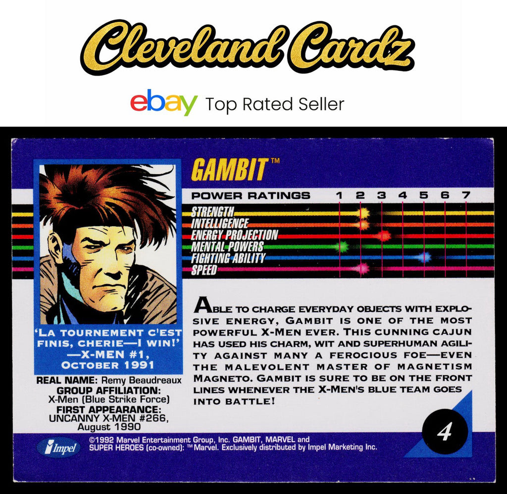 1992 Impel Marvel Universe #4 Gambit