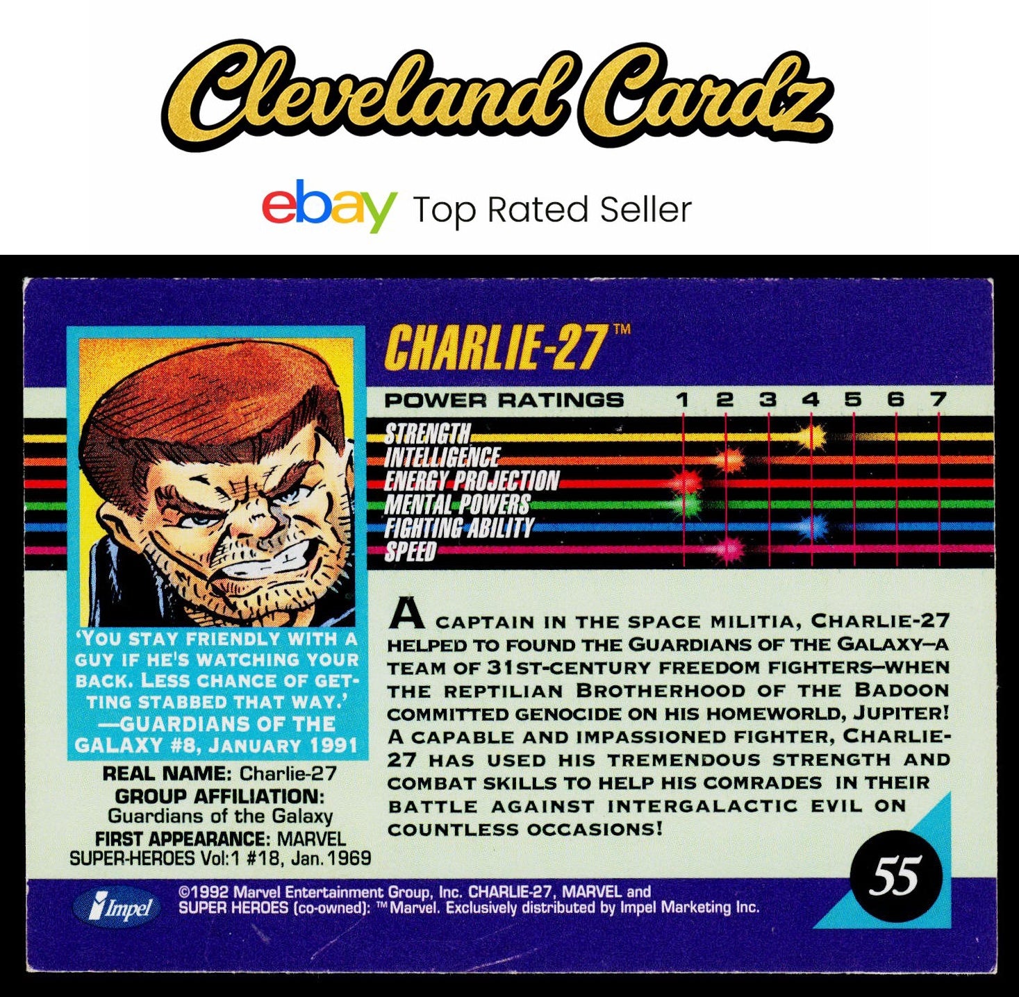 1992 Impel Marvel Universe #55 Charlie-27