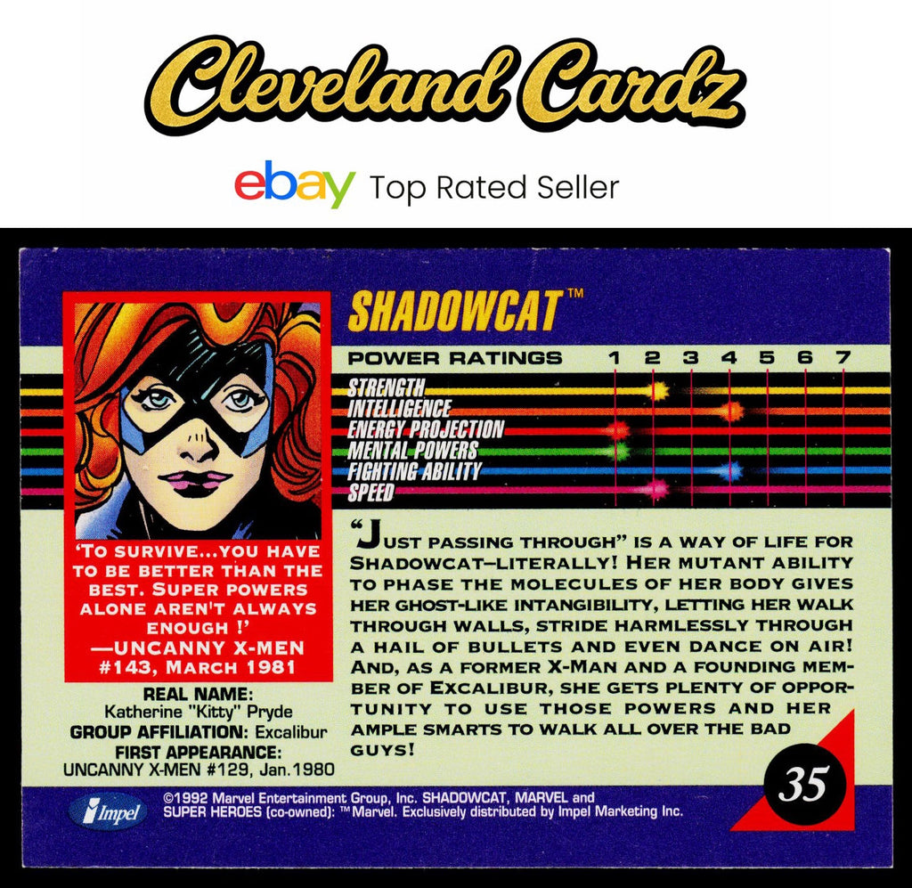 1992 Impel Marvel Universe #35 Shadowcat