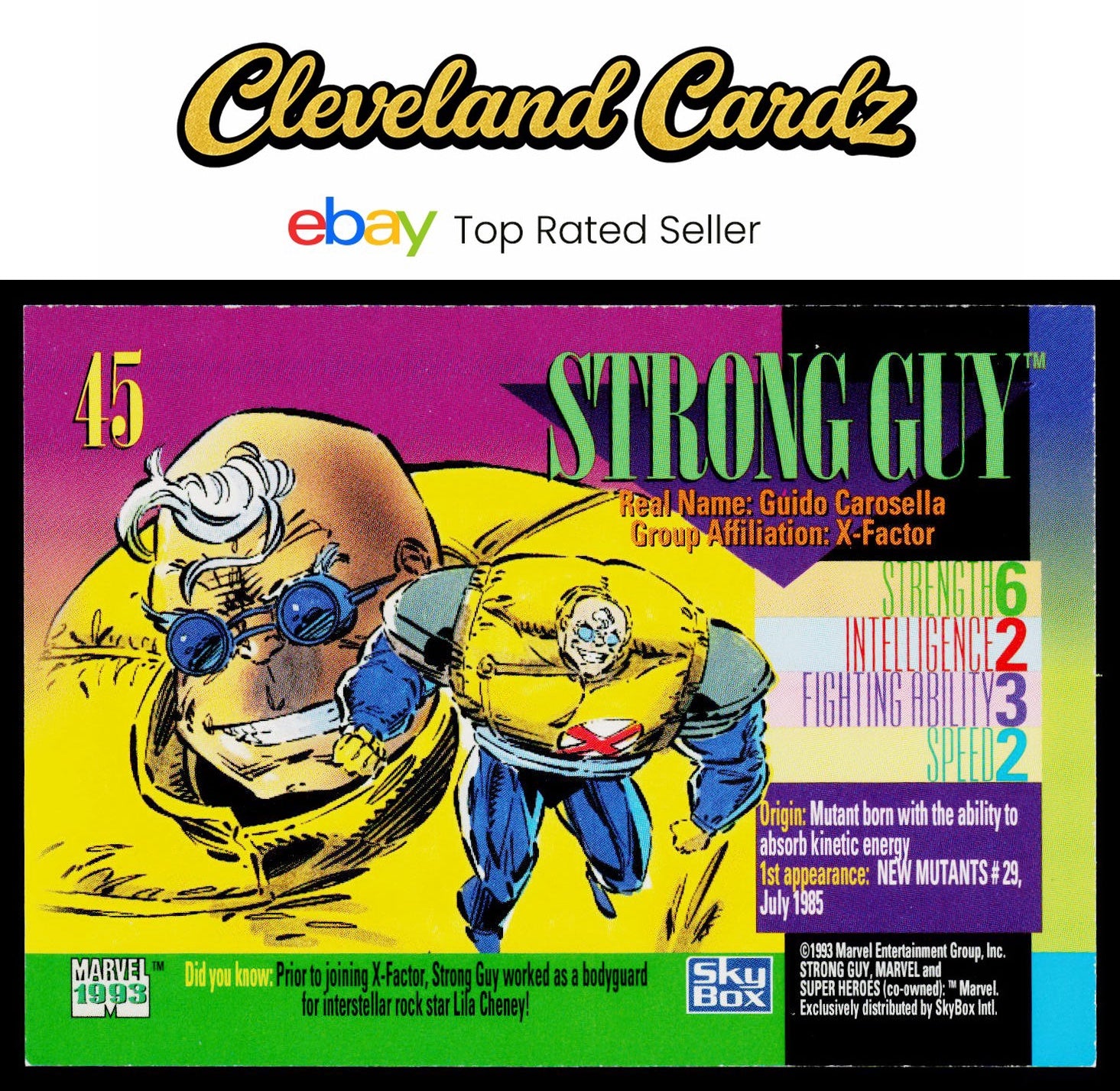 1993 SkyBox Marvel Universe #45 Strong Guy