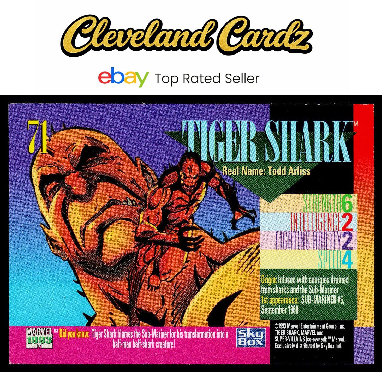 1993 SkyBox Marvel Universe #71 Tiger Shark