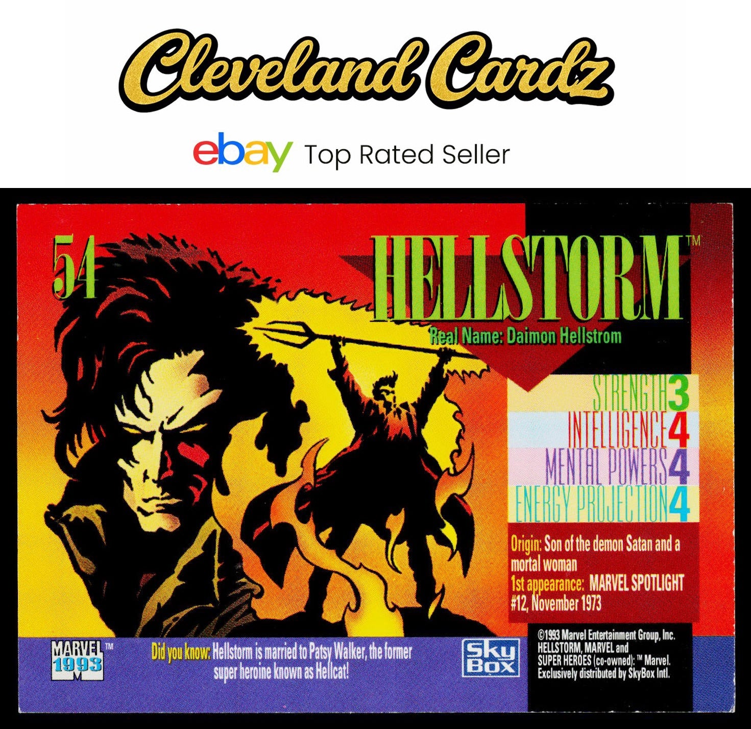 1993 SkyBox Marvel Universe #54 Hellstorm