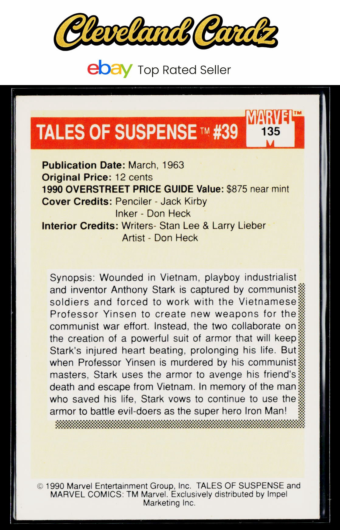 1990 Impel Marvel Universe #135 Tales of Suspense #39
