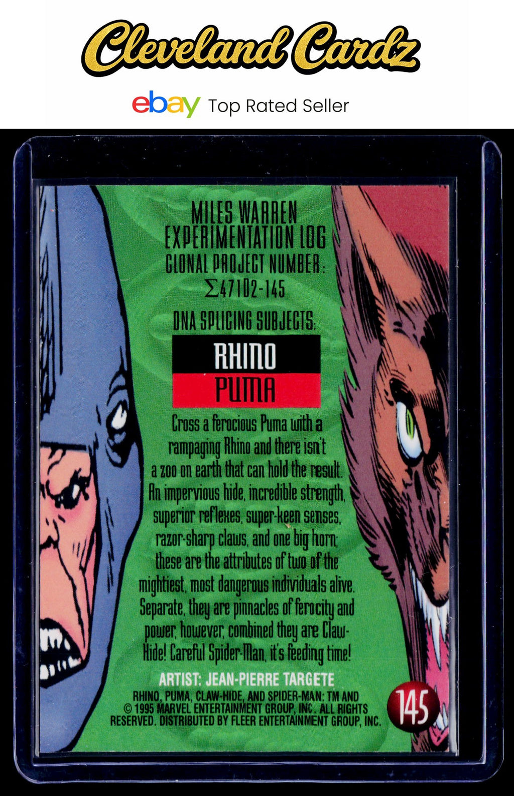 1995 Fleer Ultra Spider-Man #145 Claw-Hide EX+