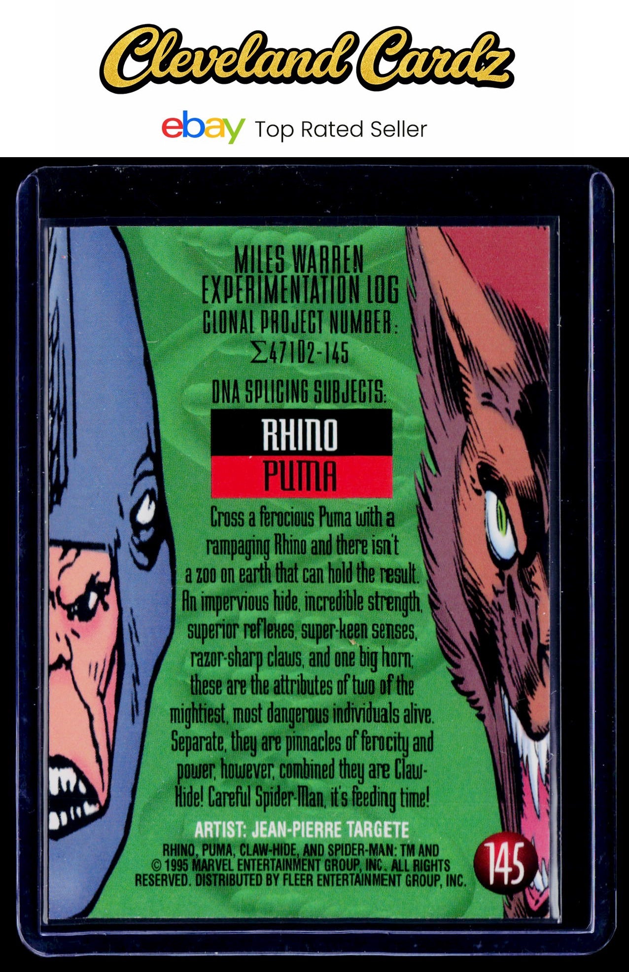 1995 Fleer Ultra Spider-Man #145 Claw-Hide EX+