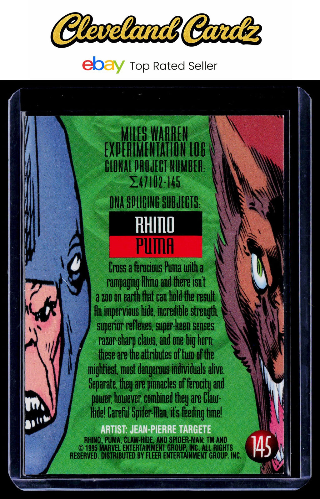 1995 Fleer Ultra Spider-Man #145 Claw-Hide EX+