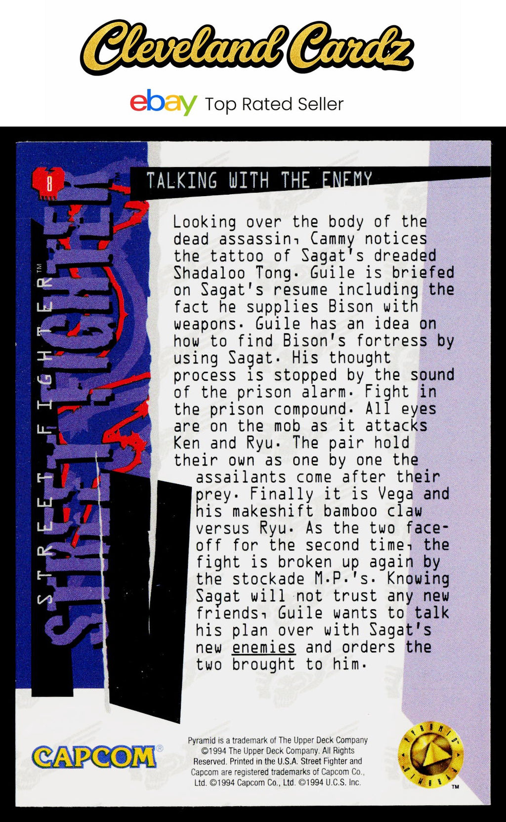 1995 Upper Deck Street Fighter #8 Talking with the Enemy VG+