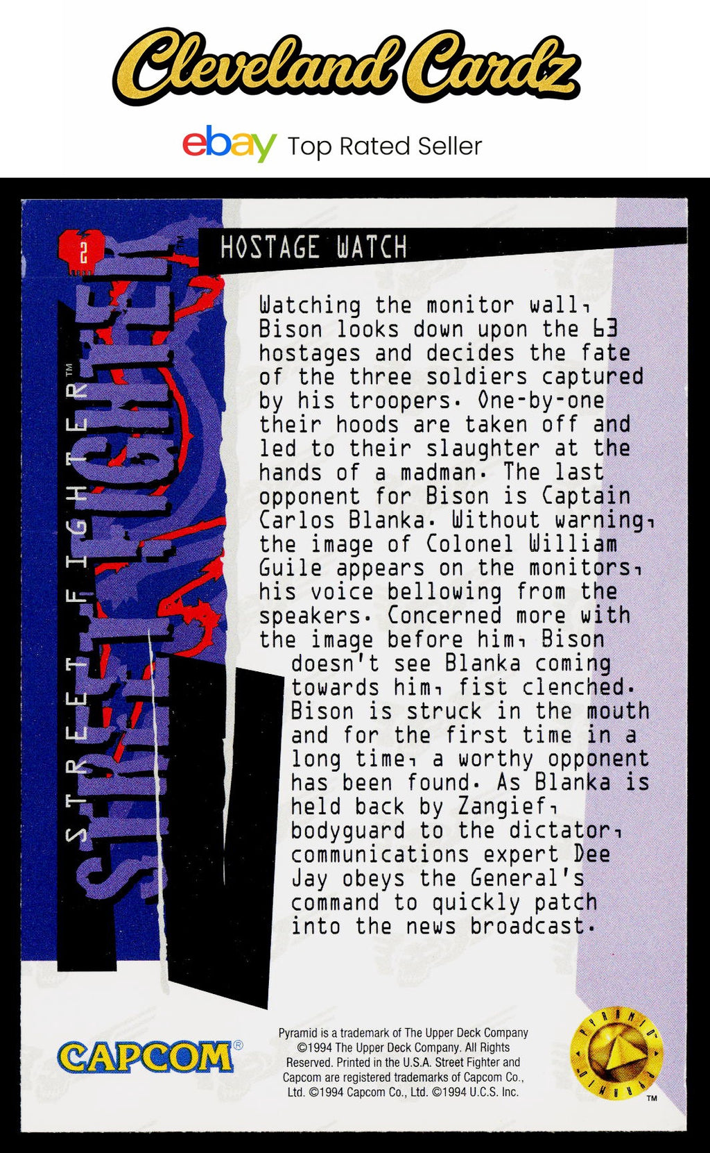 1995 Upper Deck Street Fighter #2 Hostage Watch VG+