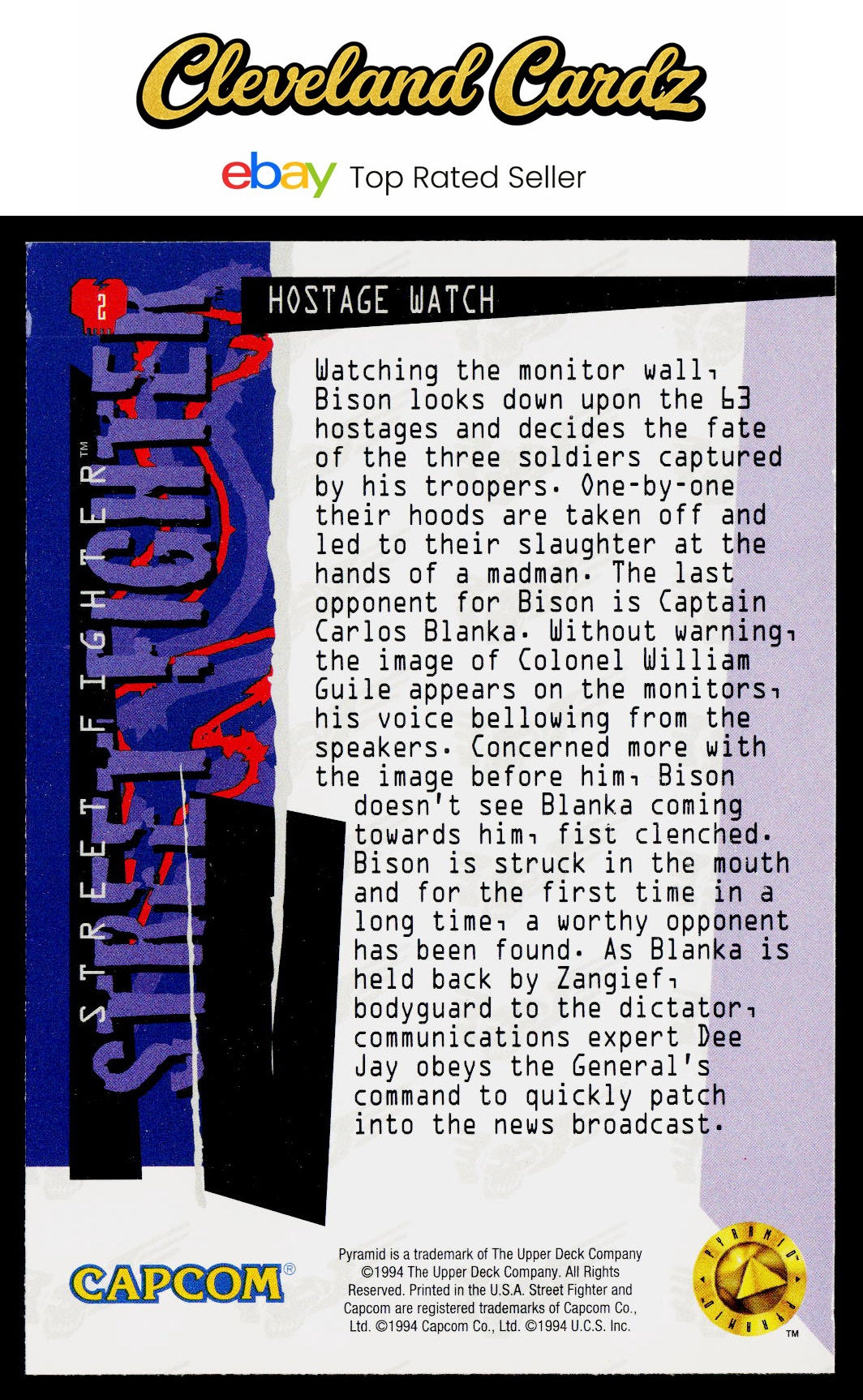 1995 Upper Deck Street Fighter #2 Hostage Watch VG+