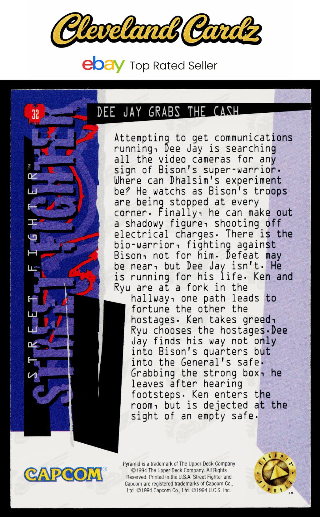 1995 Upper Deck Street Fighter #32 Dee Jay Grabs the Cash VG+