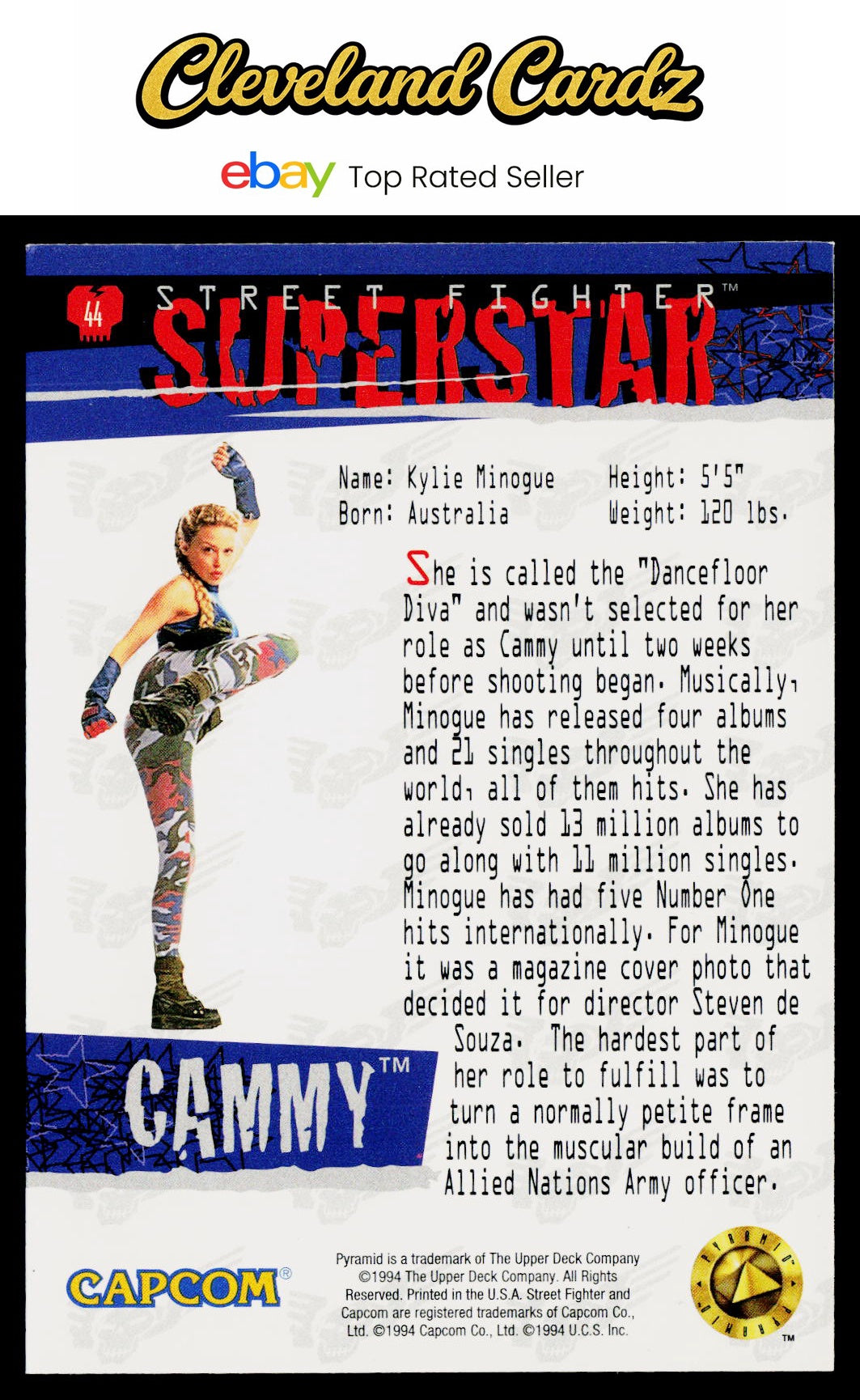 1995 Upper Deck Street Fighter #44 Cammy VG+