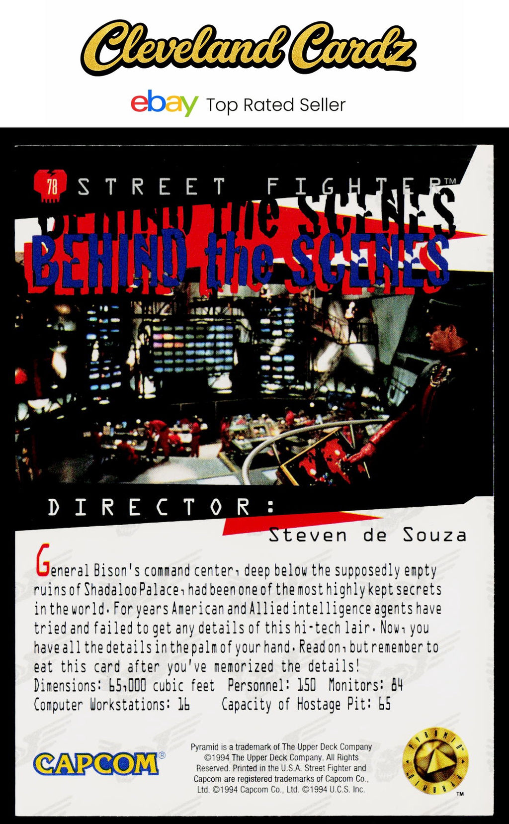 1995 Upper Deck Street Fighter #78 General Bison's command center, deep belo VG+