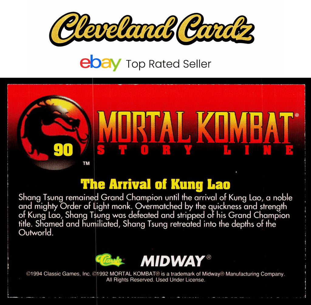 1994 Classic Mortal Kombat Series 1 #90 The Arrival of Kung Lao VG+