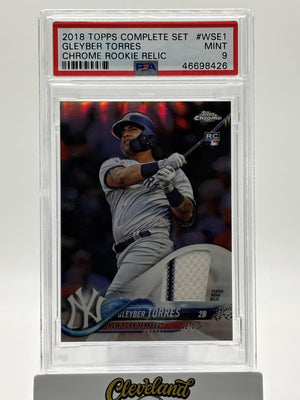 2018 Topps Complete Set Chrome Rookie Relic #WSE1 Gleyber Torres (RC/MEM) PSA 9