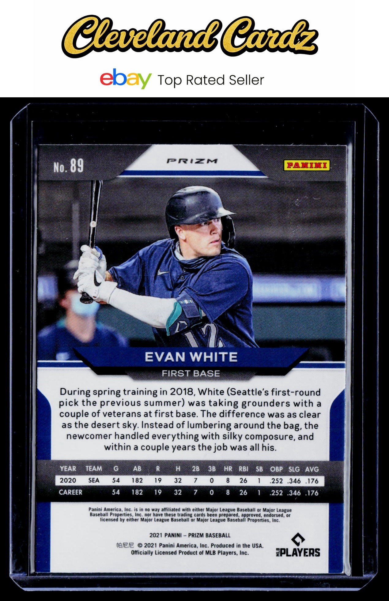2021 Panini Prizm #89 Evan White White Wave Prizm RC