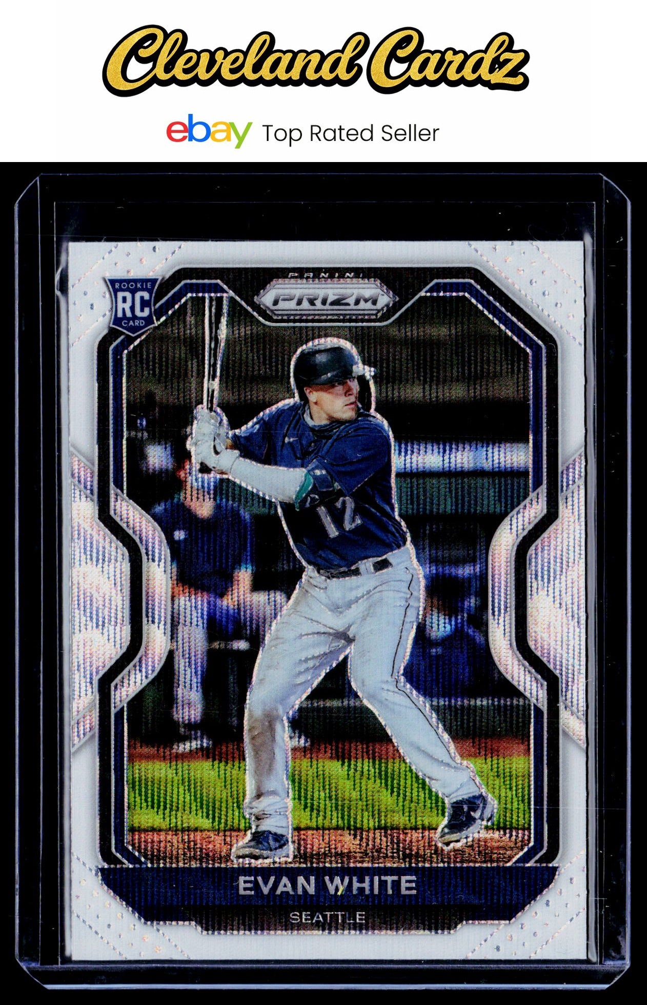 2021 Panini Prizm #89 Evan White White Wave Prizm RC