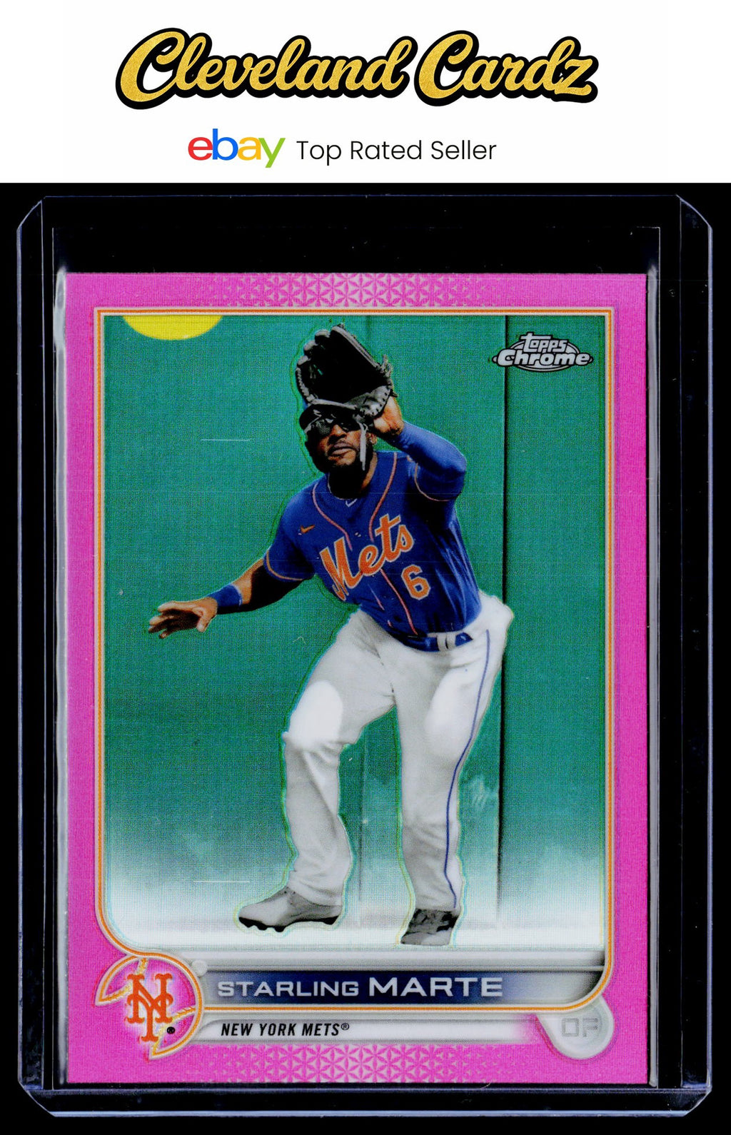 2022 Topps Chrome #132 Starling Marte Pink Refractor