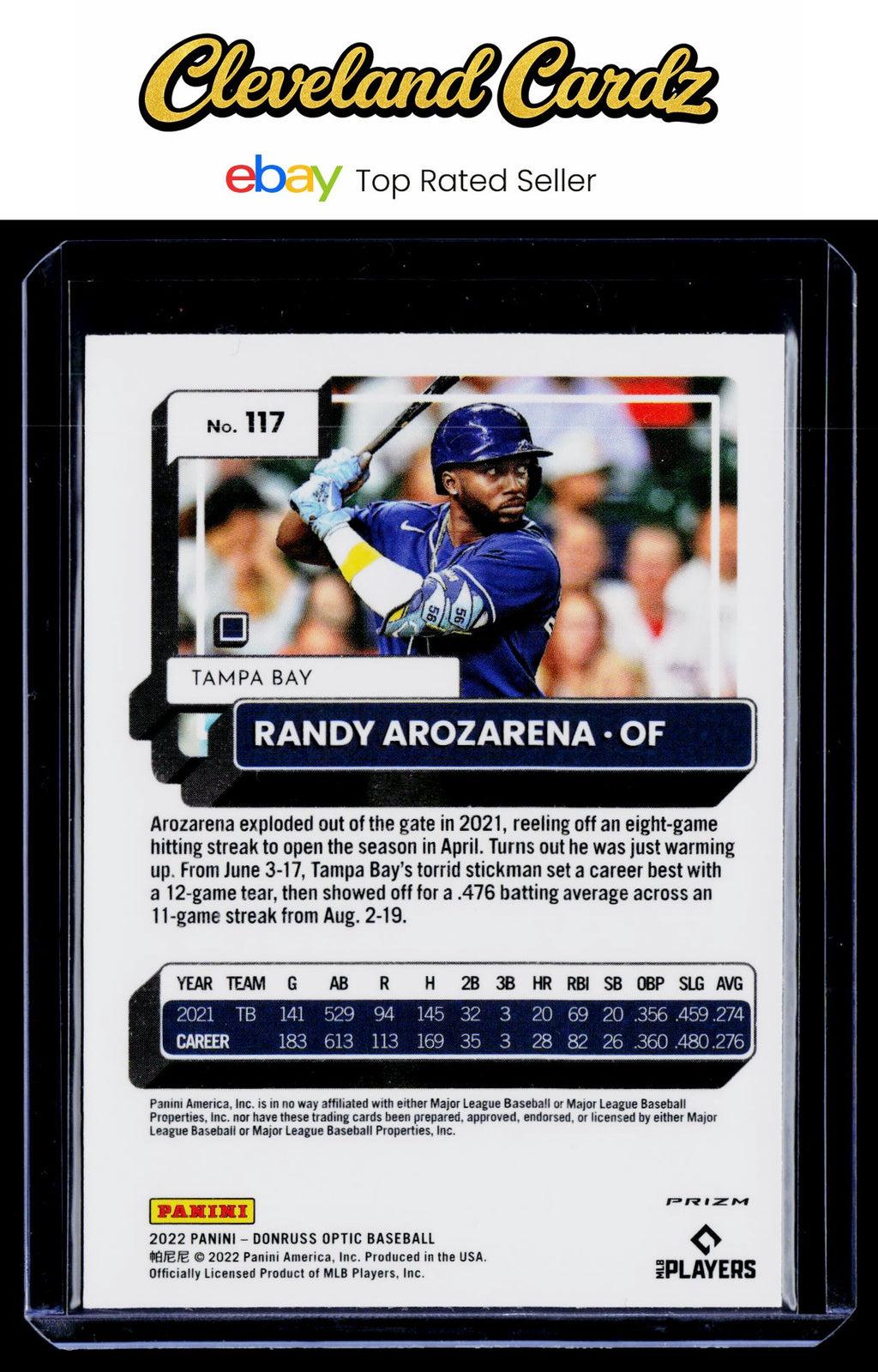2022 Donruss Optic - Lime Green Prizm #117 Randy Arozarena