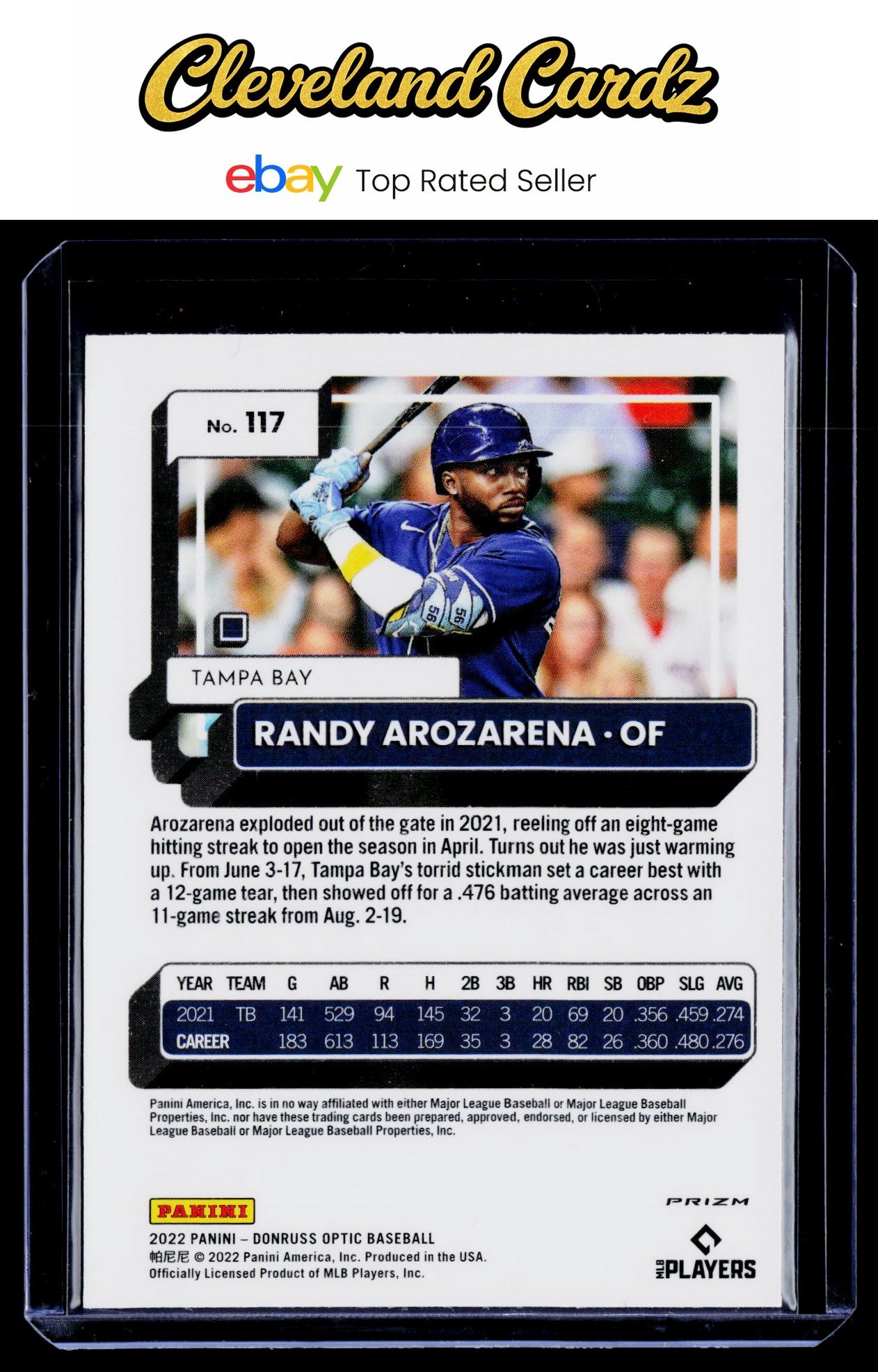 2022 Donruss Optic - Lime Green Prizm #117 Randy Arozarena