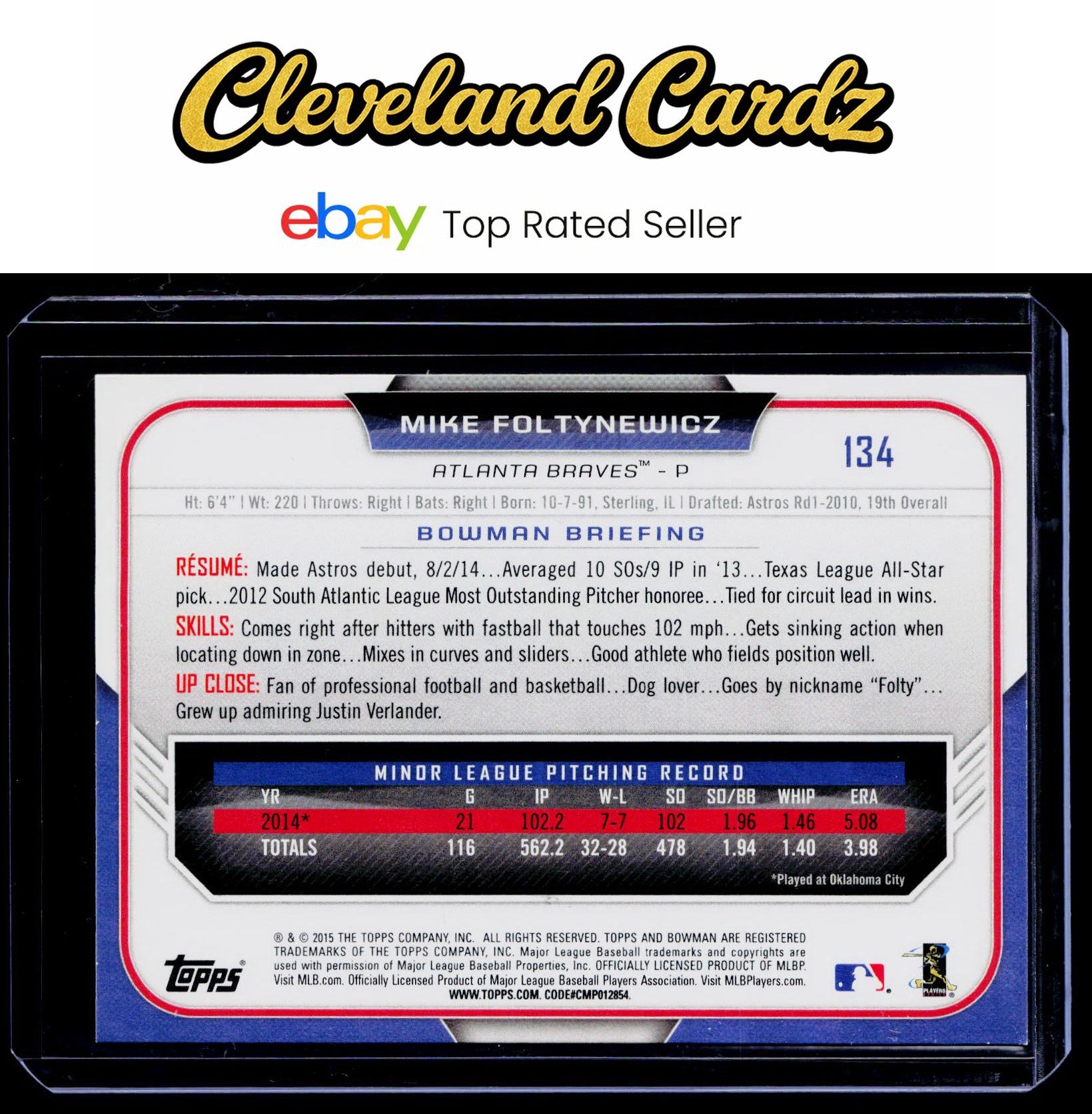 2019 Topps Archives Signature Series #134 Mike Foltynewicz #/99 RC