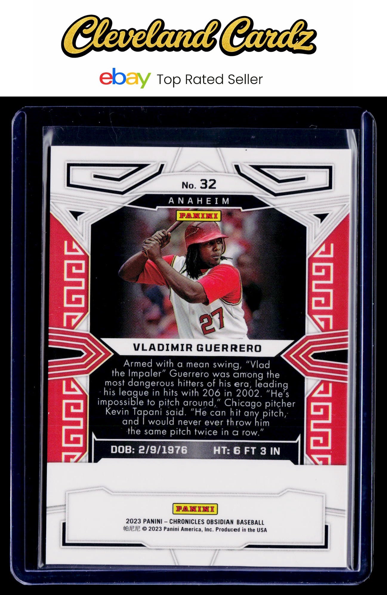 2023 Panini Chronicles #32 Vladimir Guerrero Obsidian