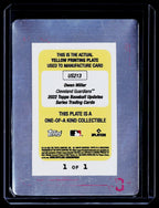 2022 Topps Baseball Updates Series #US213 Owen Miller Yellow Printing Plate #/1