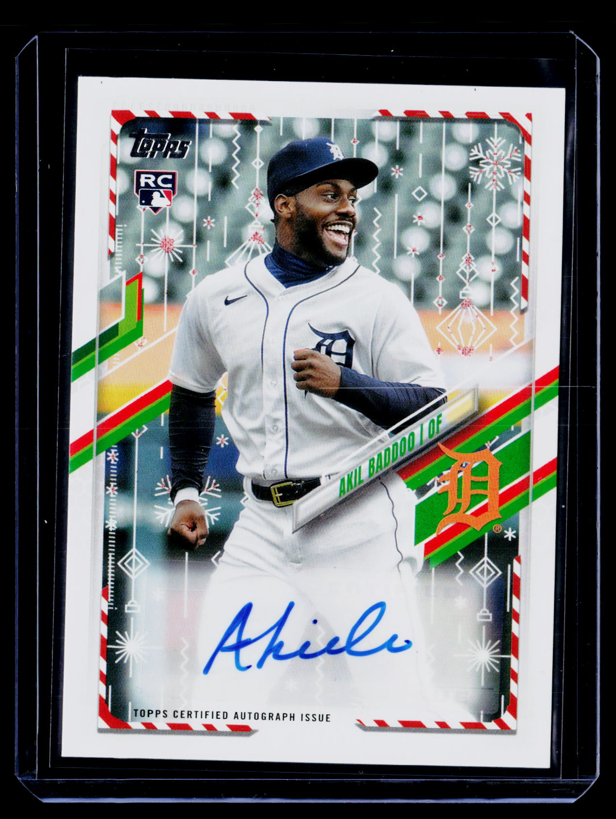 2021 Topps Holiday #WHA-ABA Akil Baddoo Autographs Red Metallic #/25 RC