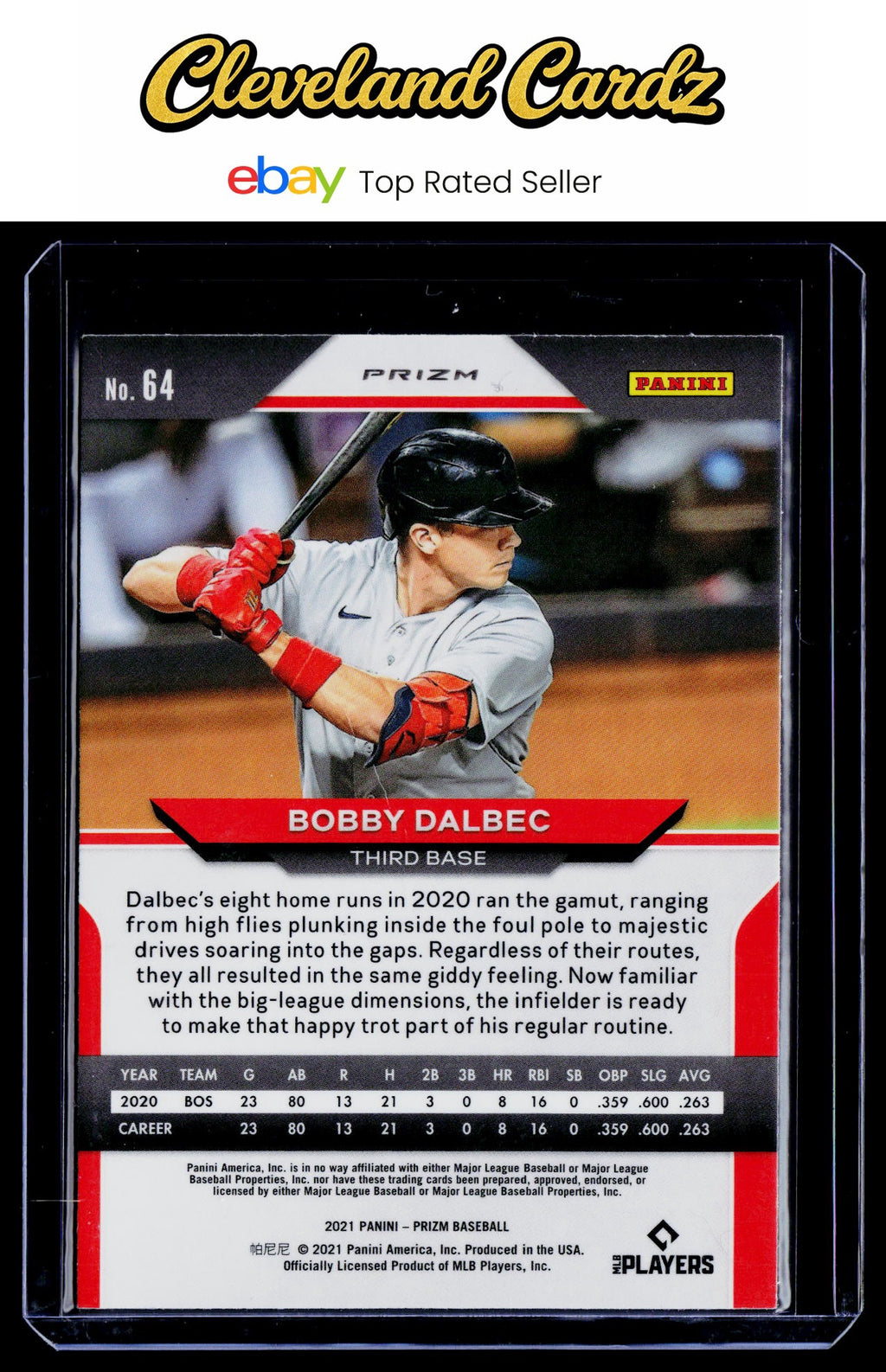 2021 Panini Prizm #64 Bobby Dalbec Red/White/Blue Prizm RC
