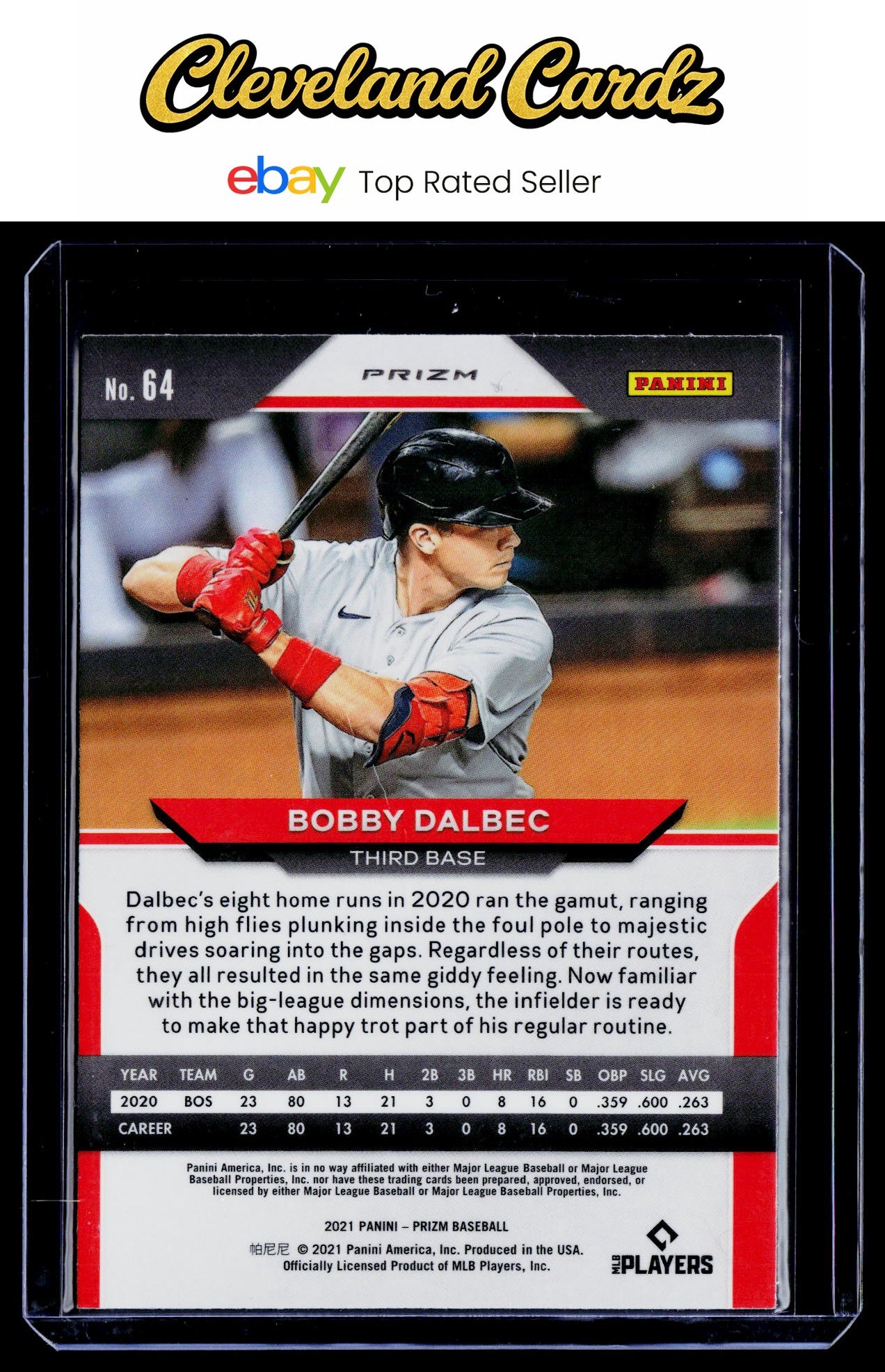 2021 Panini Prizm #64 Bobby Dalbec Red/White/Blue Prizm RC