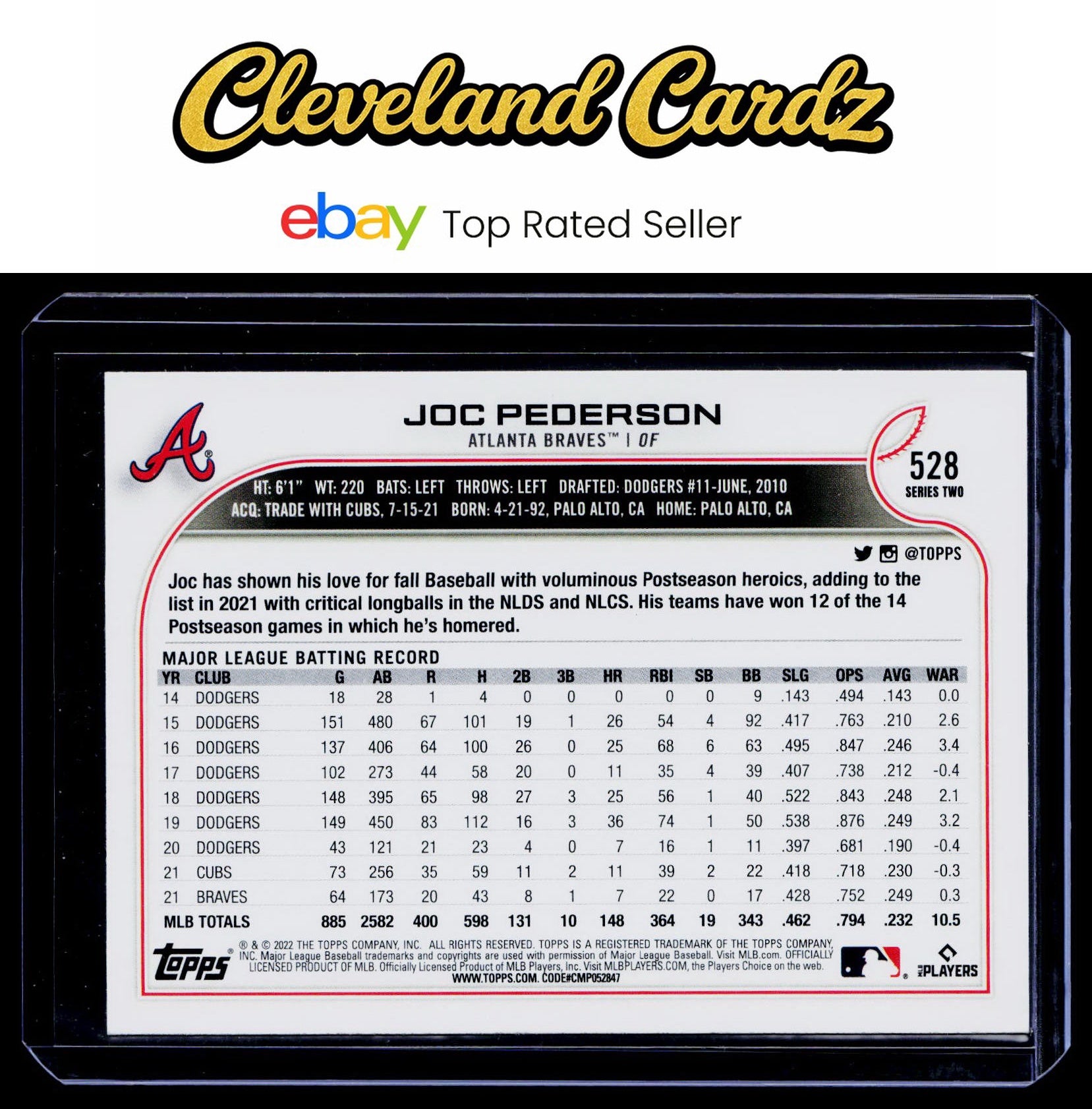 2022 Topps #528 Joc Pederson